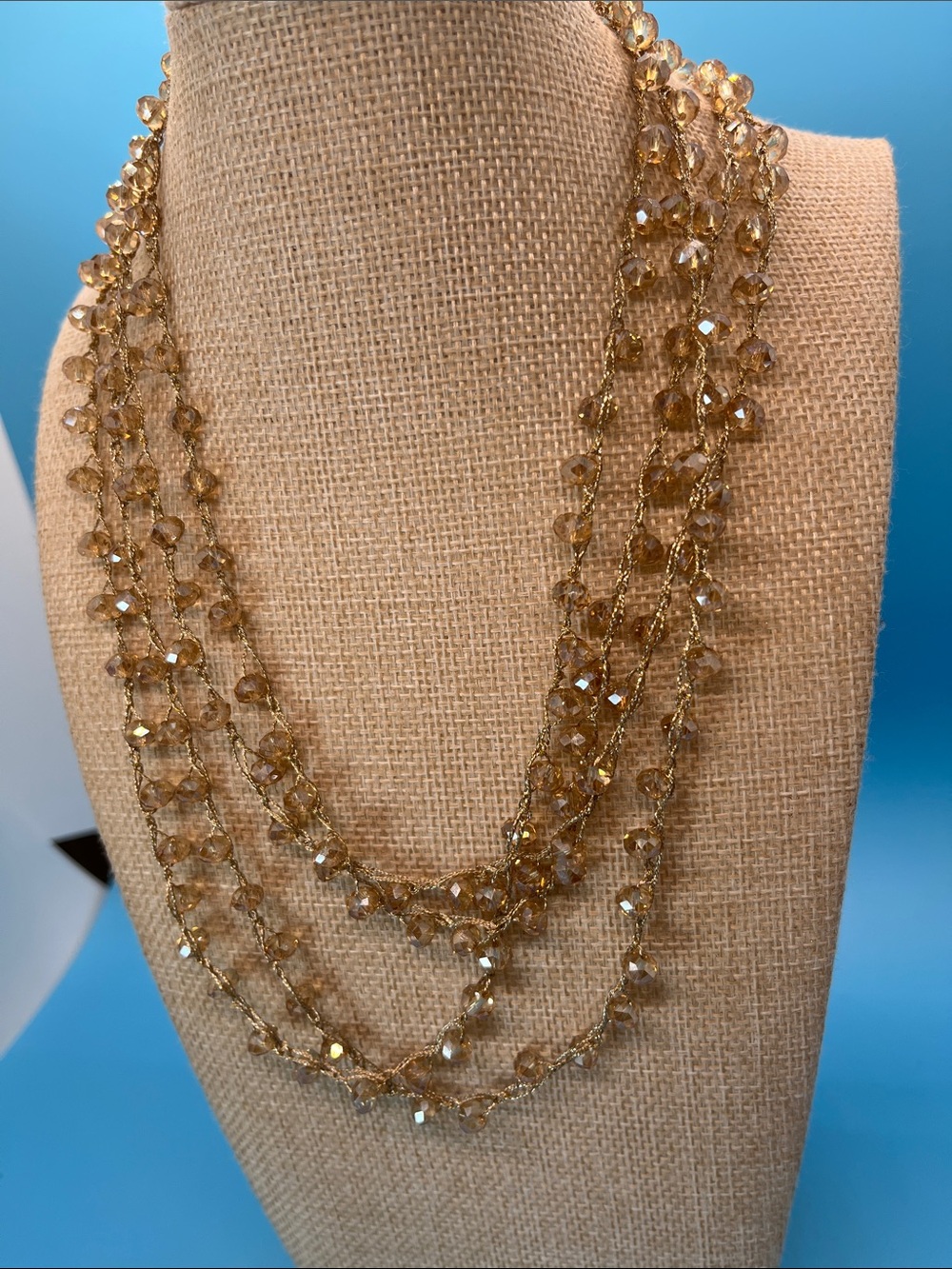 Erica Lyons Gold-Tone Multi-Strand Crystal Necklace